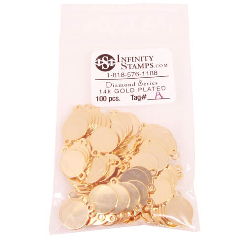 14k Gold Plated Jewelry Tag A - 100 Pack