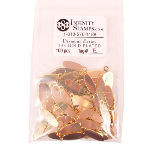 14k Gold Plated Jewelry Tag E - 100 Pack