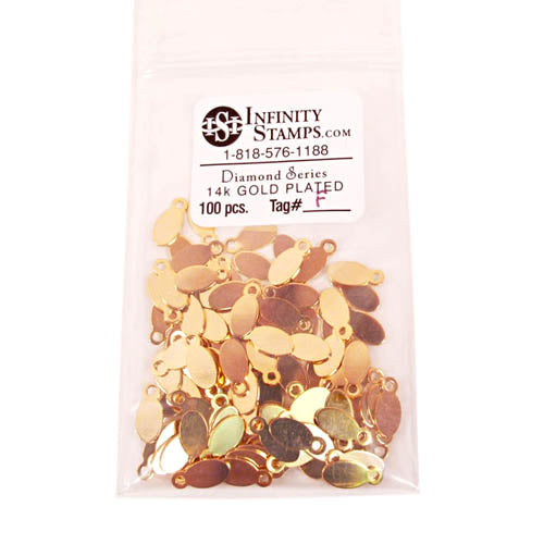 14k Gold Plated Jewelry Tag F - 100 Pack