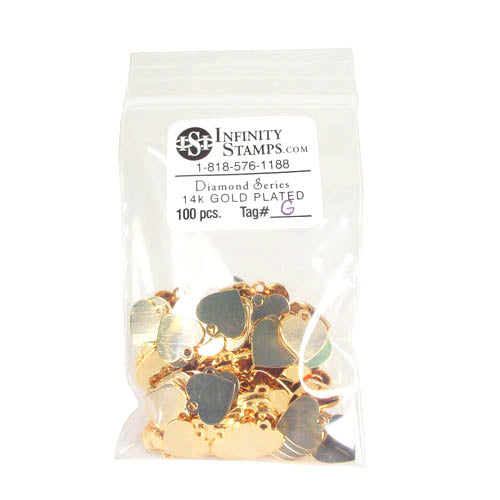 14k Gold Plated Jewelry Tag G - 100 Pack