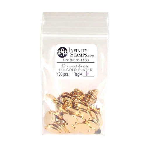 14k Gold Plated Jewelry Tag H - 100 Pack