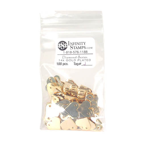 14k Gold Plated Jewelry Tag J - 100 Pack