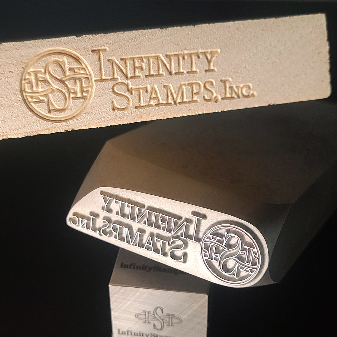 Custom 9 x 4 Vertical Wood Hand Stamp