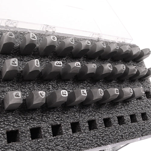 Closeup view of Custom Alphabet Stamp Set