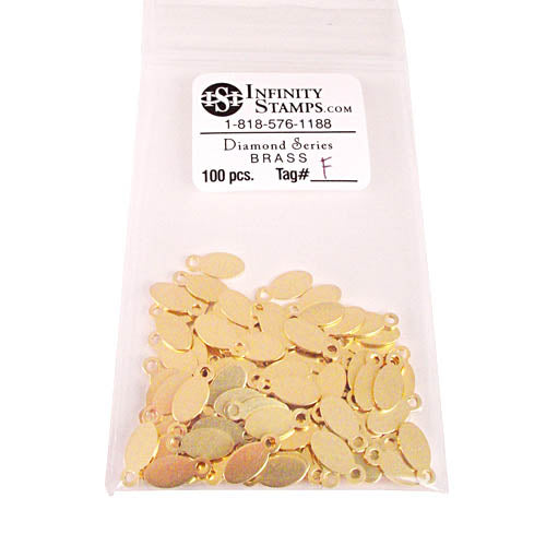 Brass Jewelry Tag F - 100 Pack
