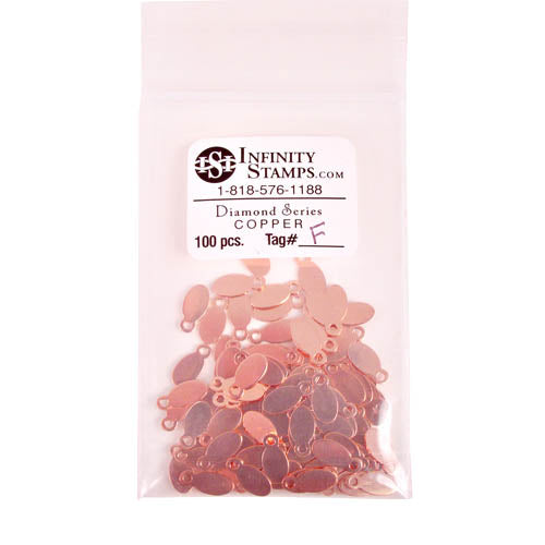 Copper Jewelry Tag F - 100 Pack