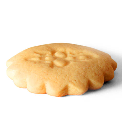 Side view of ISI stamped dough