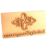 Closeup view of Custom Leather Plate Stamp - Brass