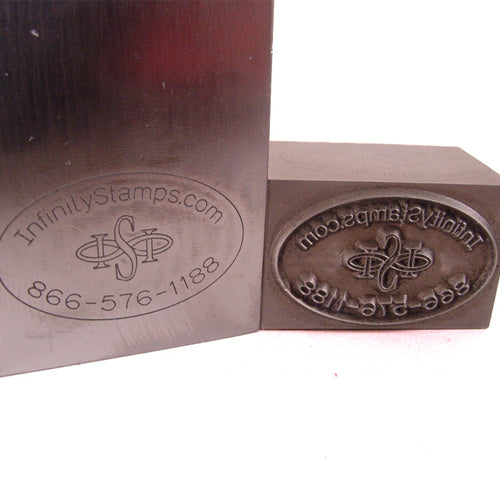Image of Custom Steel Plate Stamp for Metals and impression