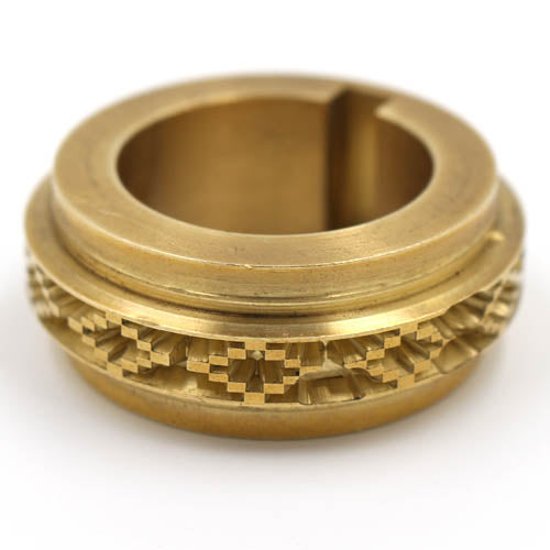 Top view of Custom Leather Roll Die in Brass