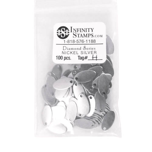 Nickel Silver Jewelry Tag H - 100 Pack