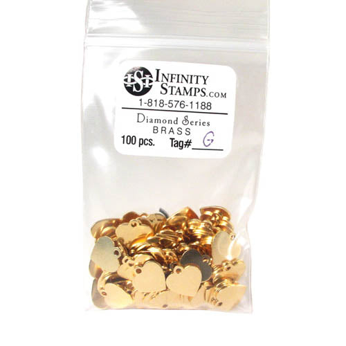 Brass Jewelry Tag G - 100 Pack