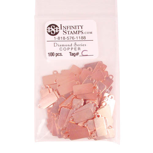 Copper Jewelry Tag C - 100 Pack