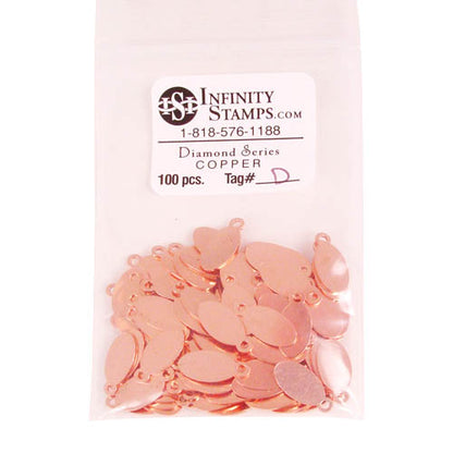Copper Jewelry Tag D - 100 Pack