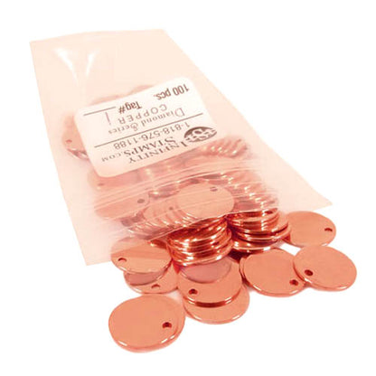 Bag of Copper Jewelry Tags in style I