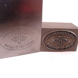 Image of Custom Steel Plate Stamp for Metals and impression