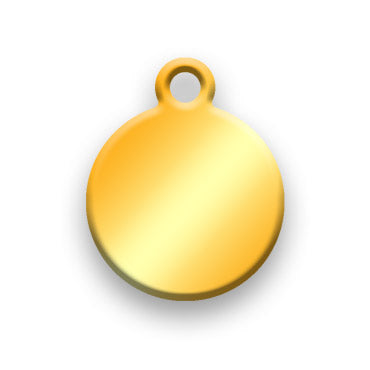 14k Gold Plated Jewelry Tag A - Rendered Image