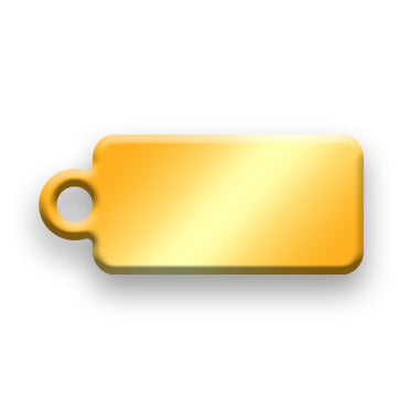14k Gold Plated Jewelry Tag C - Rendered Image