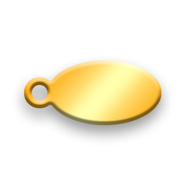14k Gold Plated Jewelry Tag D - Rendered Image