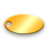 14k Gold Plated Jewelry Tag H - Rendered Image