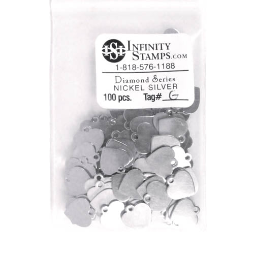 Nickel Silver Jewelry Tag G - 100 Pack