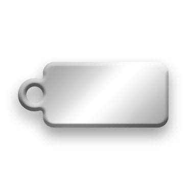 Closeup view of Nickel Silver Jewelry Tag C