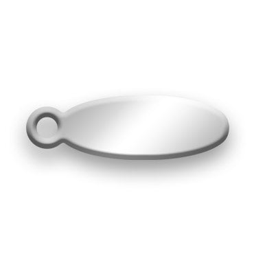 Closeup view of Nickel Silver Jewelry Tag E