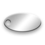 Closeup view of Nickel Silver Jewelry Tag H