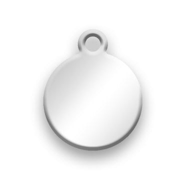 Sterling Silver Jewelry Tag A - Rendered Image