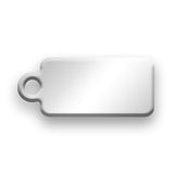 Sterling Silver Jewelry Tag C - Rendered Image